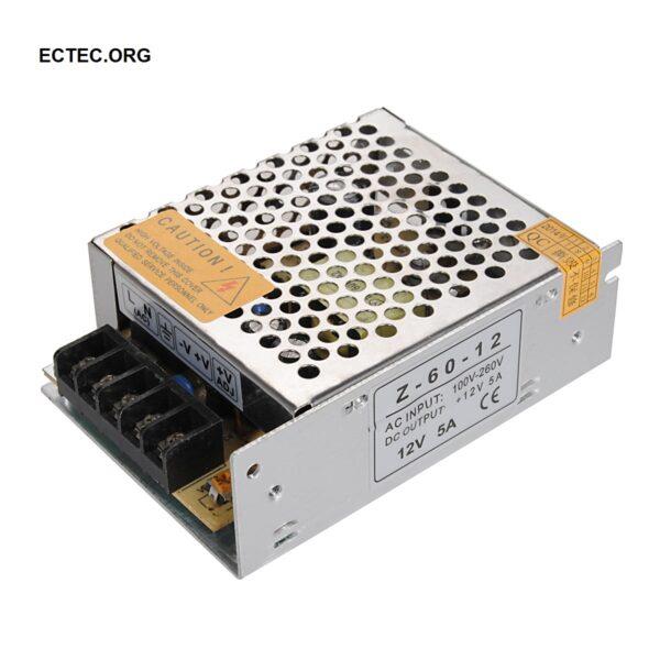 منبع تغذیه سوئیچینگ 12 ولت 5 آمپر ECTEC